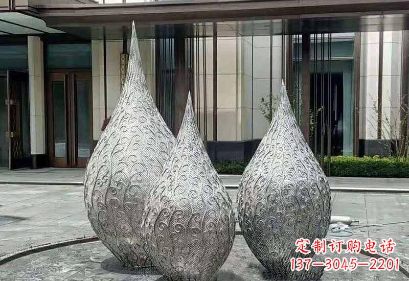 太原不锈钢镂空水滴雕塑精致美观