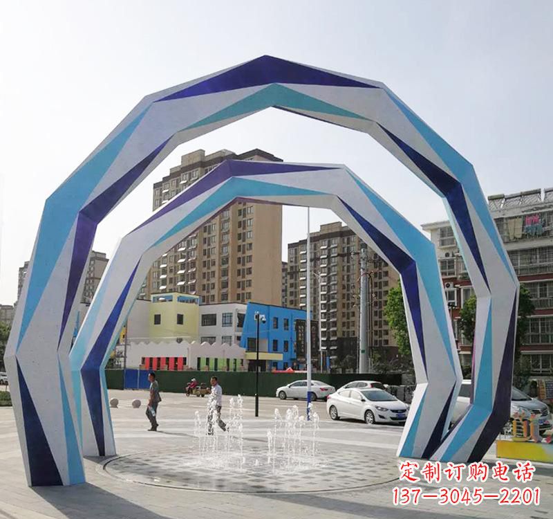 太原不锈钢拱门雕塑令人惊叹的艺术品