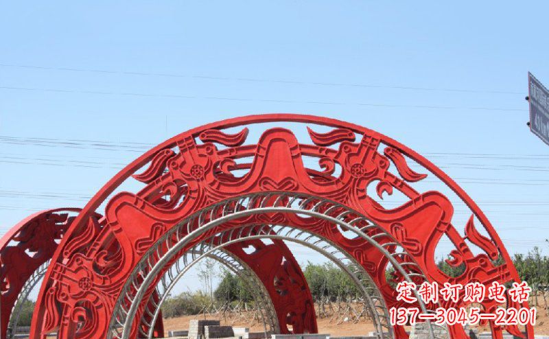 太原不锈钢拱门雕塑美丽的艺术精品
