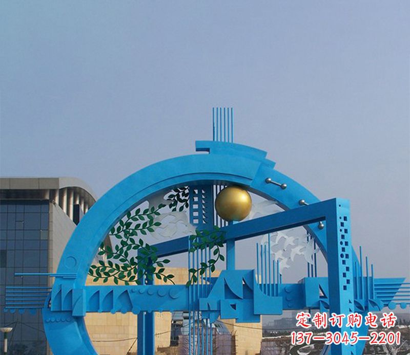 太原不锈钢拱桥雕塑美丽的艺术品