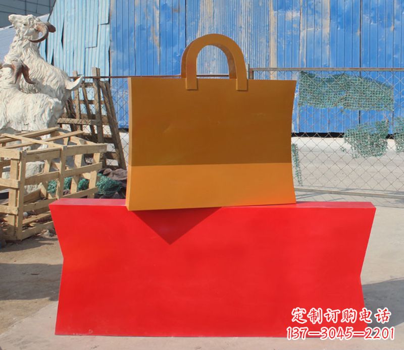 太原精美不锈钢购物袋雕塑