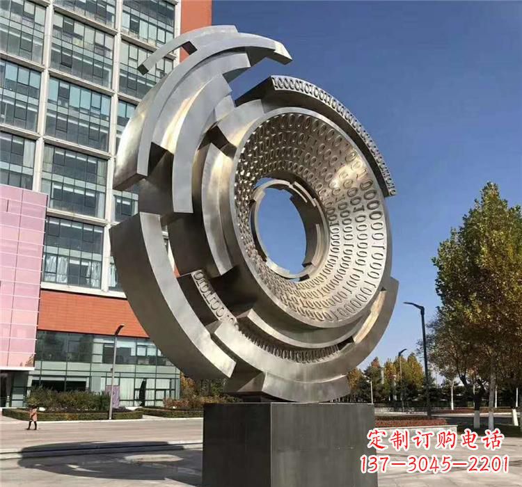 太原不锈钢齿轮雕塑流动的美丽