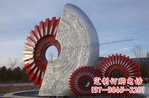 太原不锈钢齿轮雕塑精致而精美