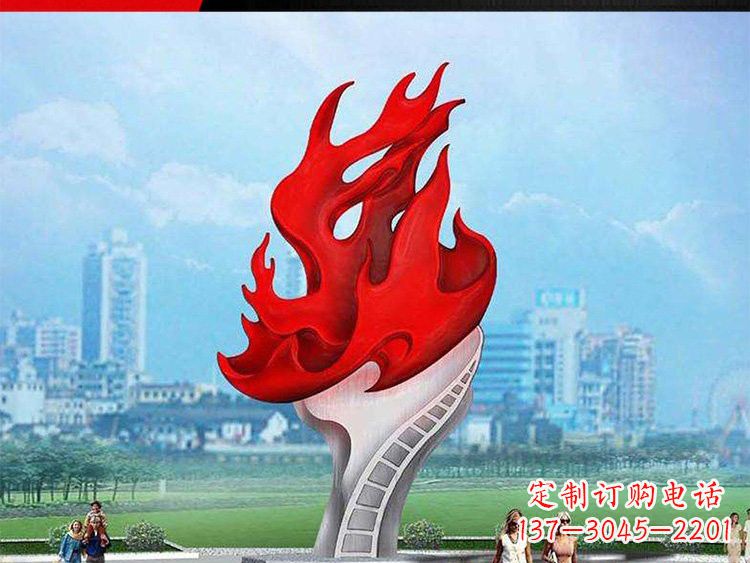 太原不锈钢火炬雕塑——激发民族自信的象征