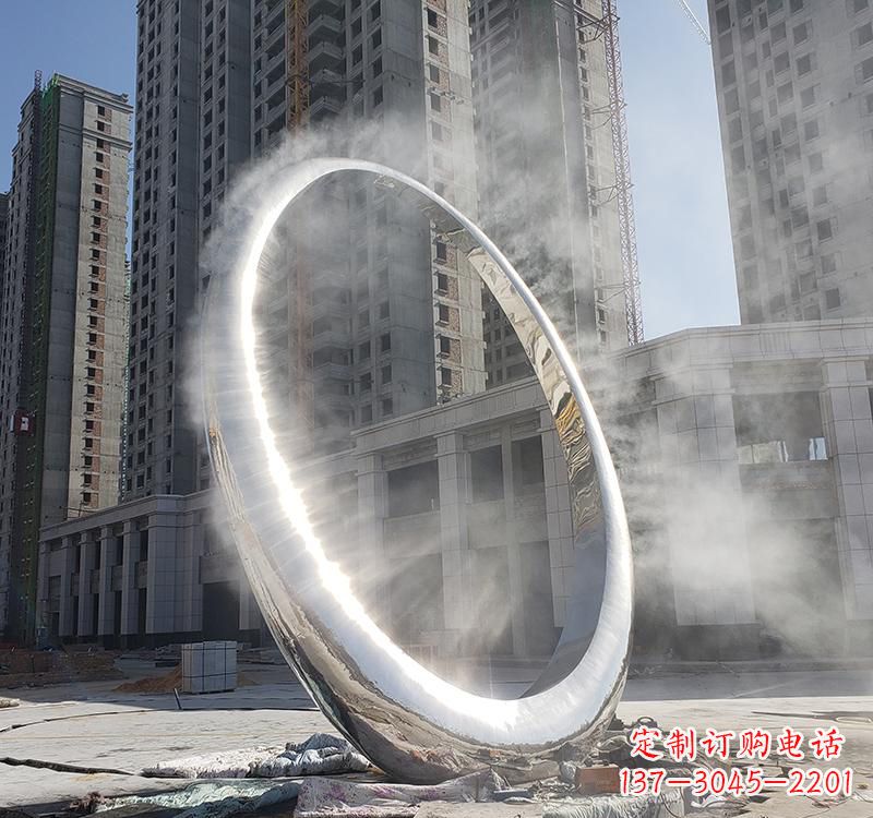 太原不锈钢圆环雕塑给城市带来独特美感