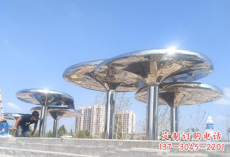 太原不锈钢广场凉亭雕塑——精美雕塑点缀美丽环境