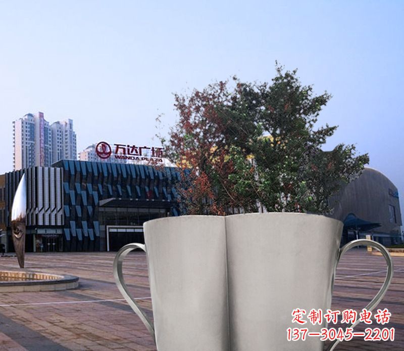 太原不锈钢花盆雕塑带来精致的艺术感受
