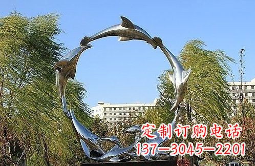 太原不锈钢海豚雕塑美的化身