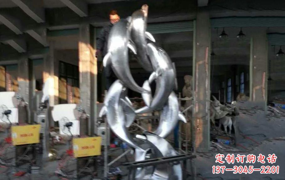 太原不锈钢海豚雕塑漂亮的海洋艺术品