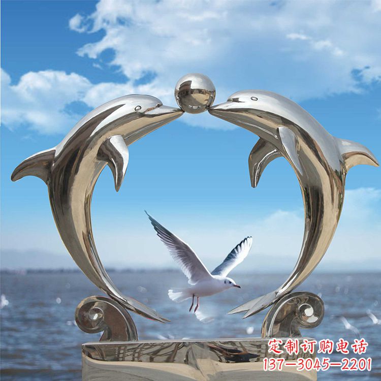 太原不锈钢海豚雕塑精美的海洋之美
