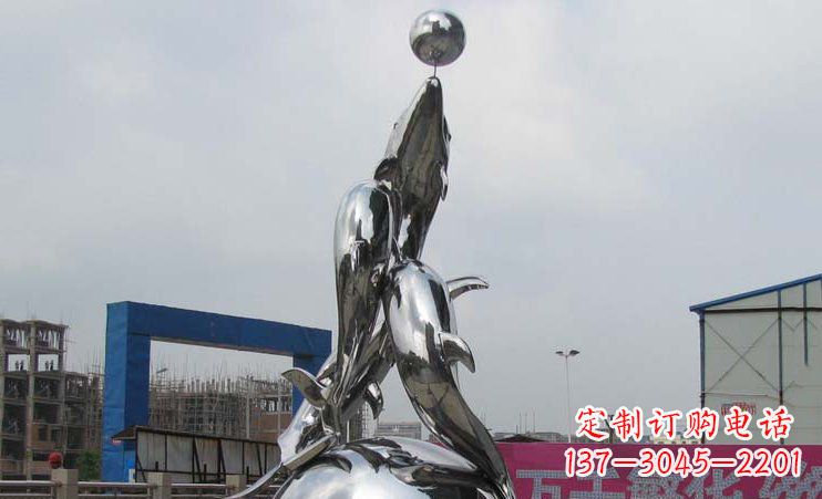 太原不锈钢海豚雕塑海洋之美的象征