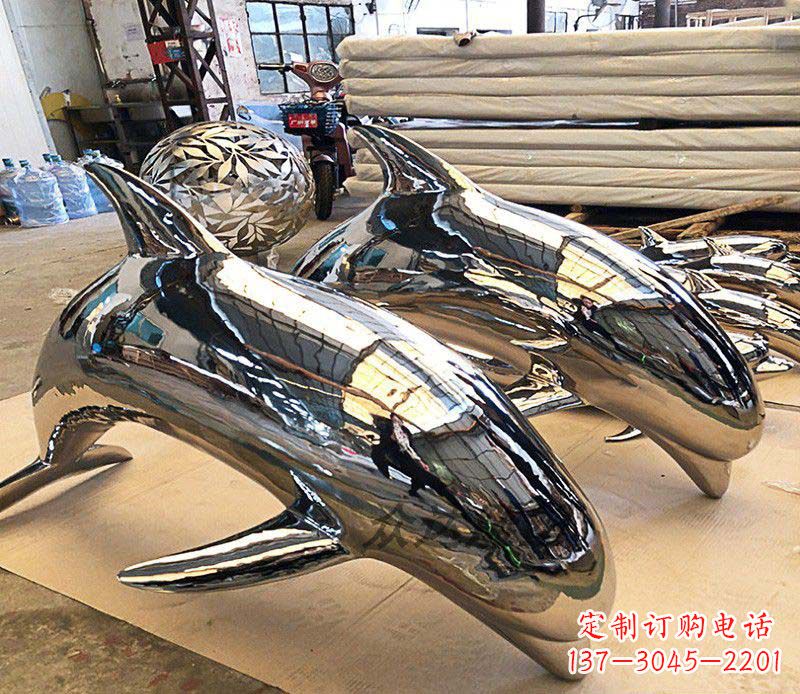 太原不锈钢海豚雕塑传承美丽的海洋文化