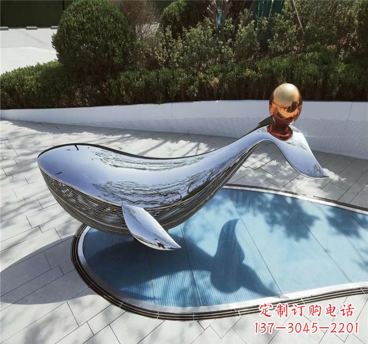 太原不锈钢海豚精美的雕塑作品