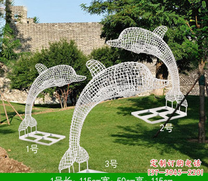 太原不锈钢海豚组合雕塑精美的艺术品