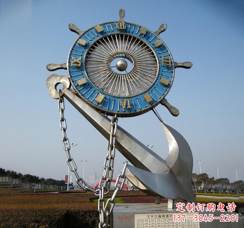 太原不锈钢海洋船舵雕塑海洋之美的象征