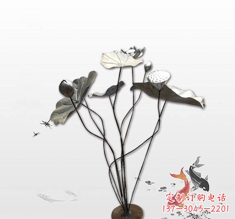 太原不锈钢荷叶雕塑艺术的精美结合