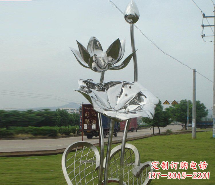 太原精美不锈钢荷叶雕塑
