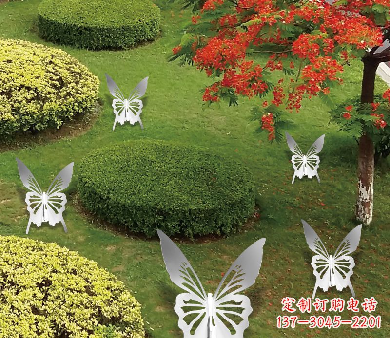 太原灵动飞舞不锈钢蝴蝶雕塑