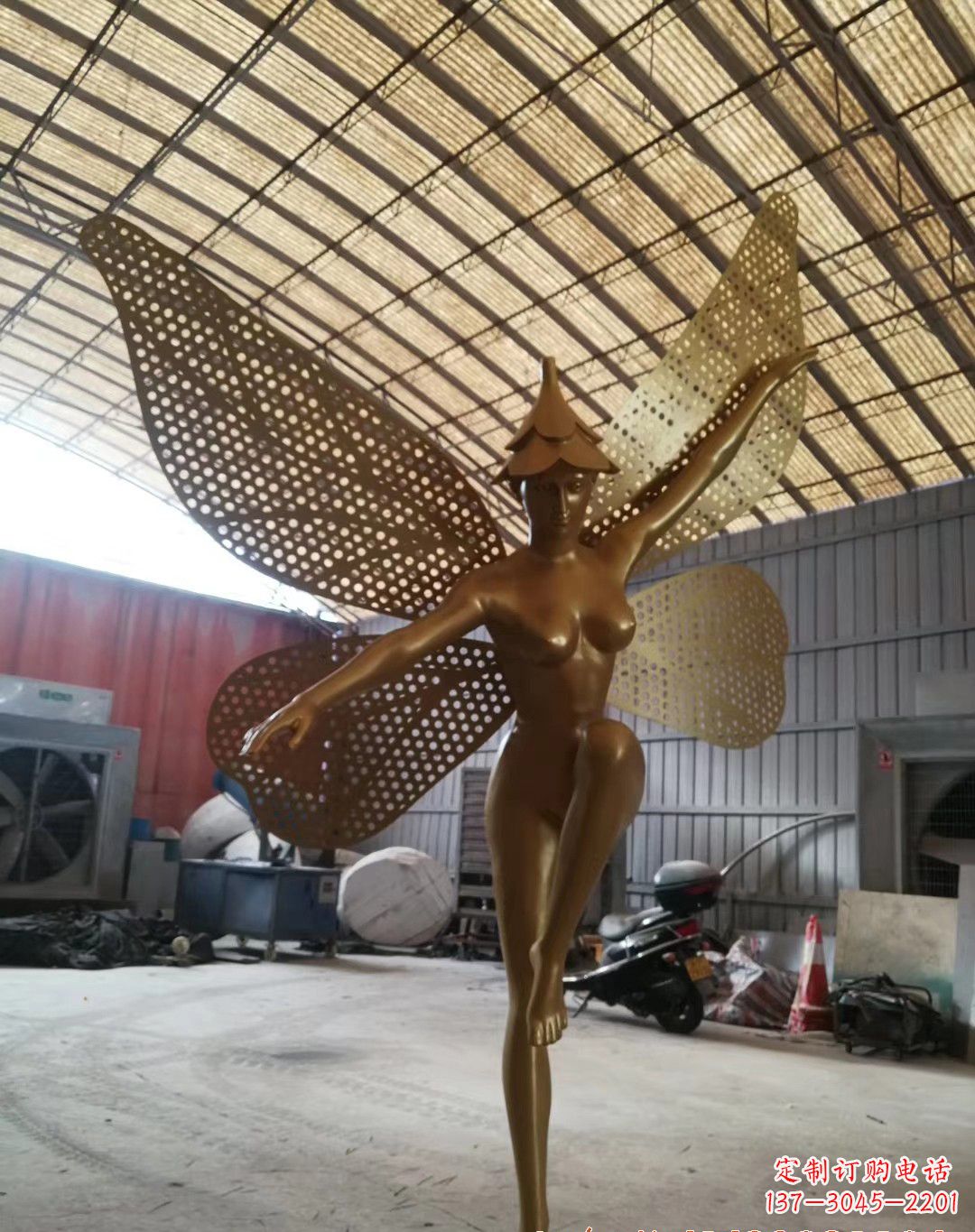 太原不锈钢蝴蝶仙子雕塑精美的美丽之作
