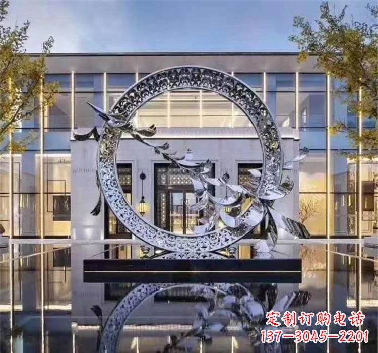 太原大雁飞翔,不锈钢户外雕塑雍容陈列