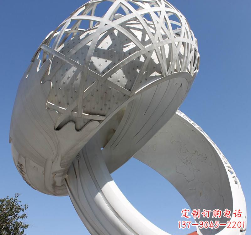 太原不锈钢户外婚庆戒指雕塑婚礼永恒的记忆