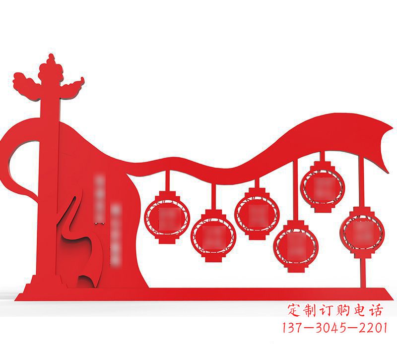 太原灯笼雕塑传承社会主义核心价值观