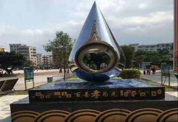 太原不锈钢水滴雕塑——百善孝为先