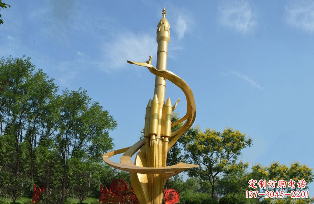 太原火箭飞向蓝天不锈钢火箭广场景观雕塑