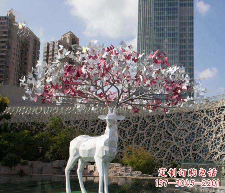 太原不锈钢梅花鹿雕塑艺术的精美结晶