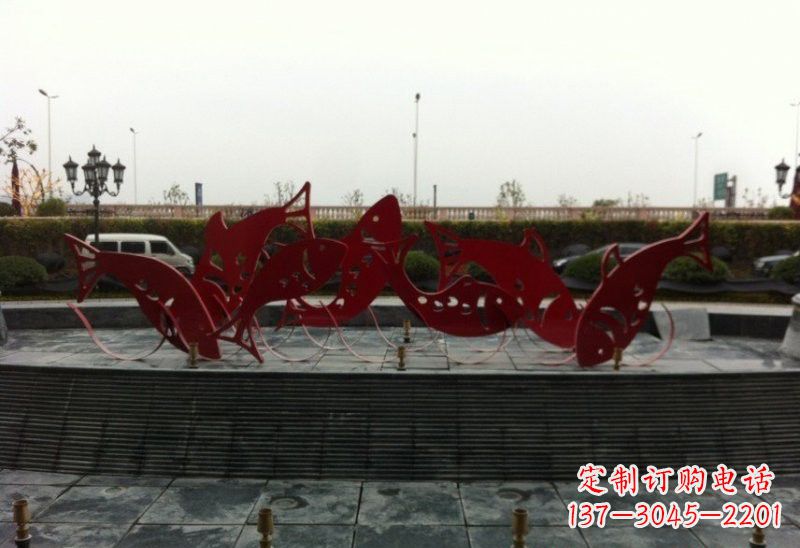 太原不锈钢剪纸鲤鱼雕塑精巧美观