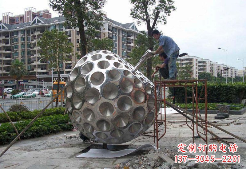 太原不锈钢苹果雕塑