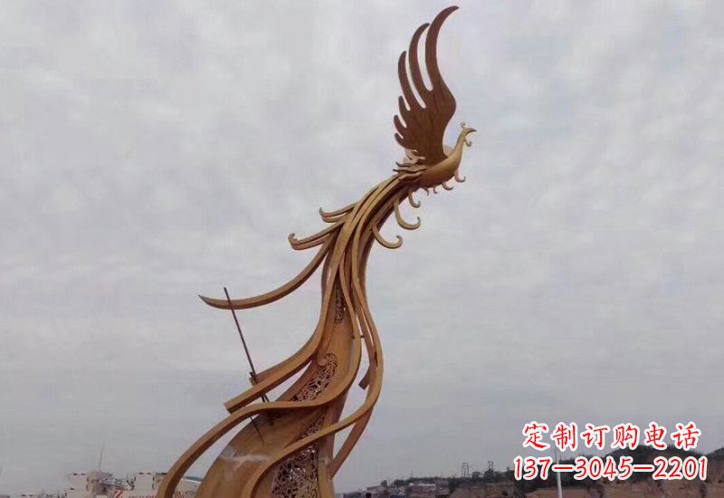 太原不锈钢凤凰雕塑精致美观