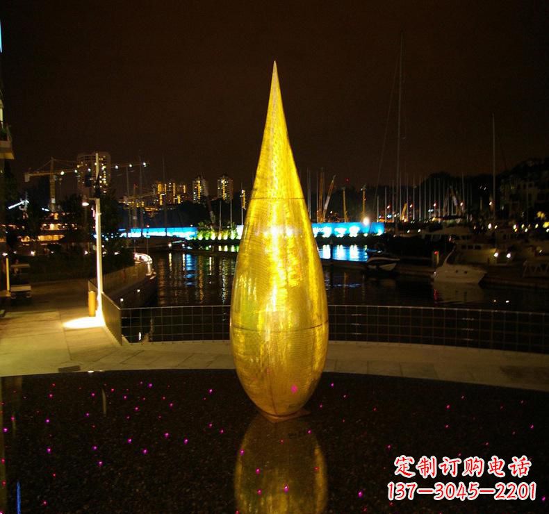 太原不锈钢水滴雕塑给环境带来美丽