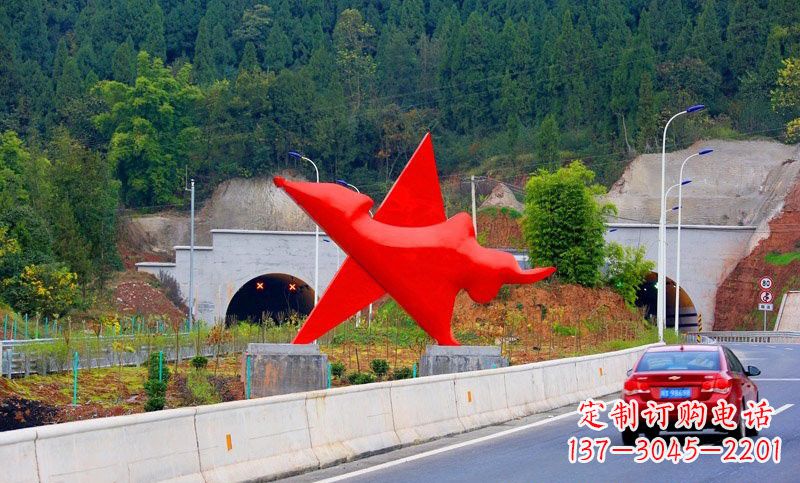 太原不锈钢五角星雕塑标志着和平与希望