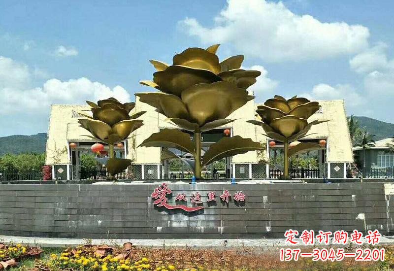 太原不锈钢玫瑰雕塑美丽的艺术品