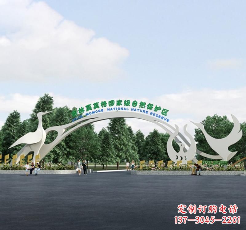 太原不锈钢景区拱门雕塑精美绝伦