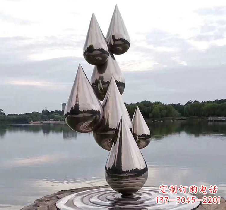 太原不锈钢水滴雕塑现代艺术的精美作品