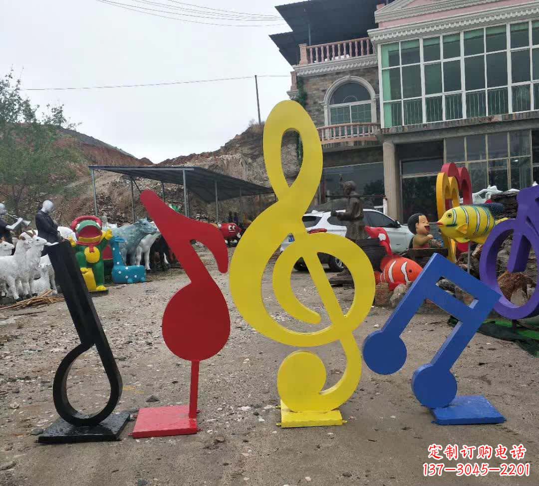 太原不锈钢烤漆音符雕塑