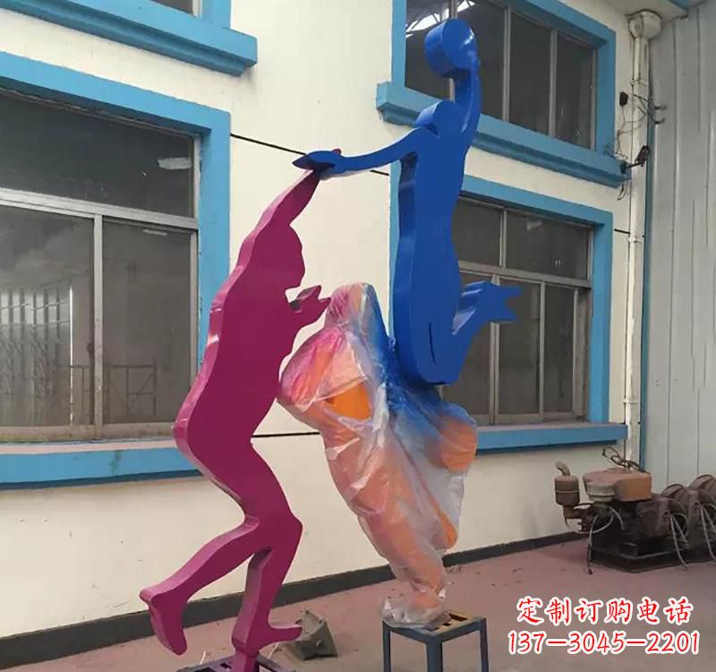 太原不锈钢篮球运动员雕塑纪念篮球运动传奇