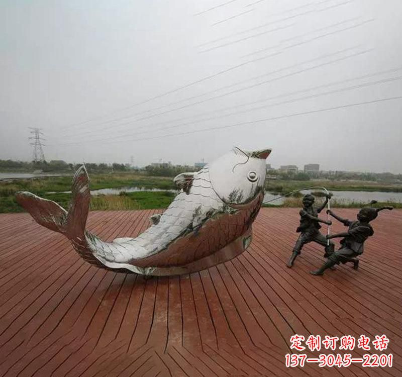 太原不锈钢鲤鱼雕塑传承中国文化