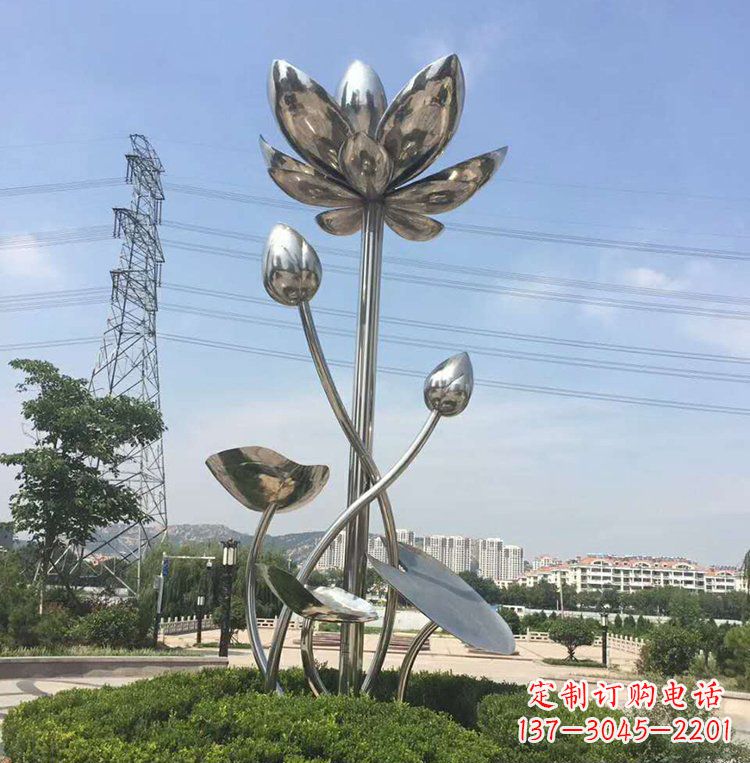 太原不锈钢莲花雕塑美丽的象征