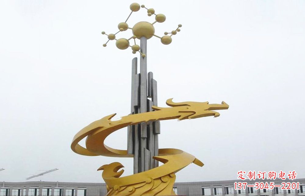 太原龙雕塑——点缀不锈钢城市景观