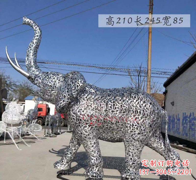 太原不锈钢镂空大象雕塑精美绝伦的艺术品