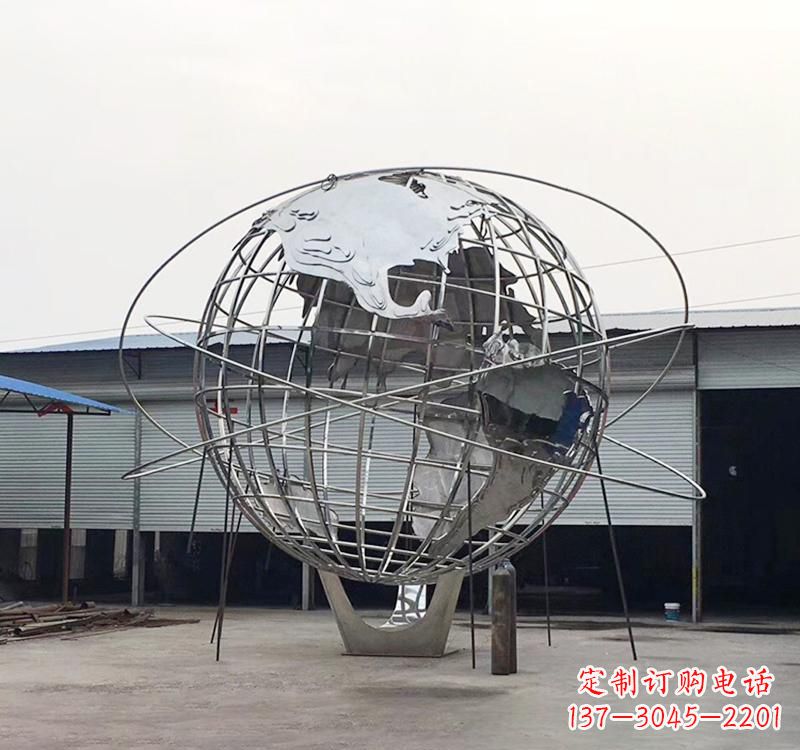 太原不锈钢制作的镂空地球雕塑