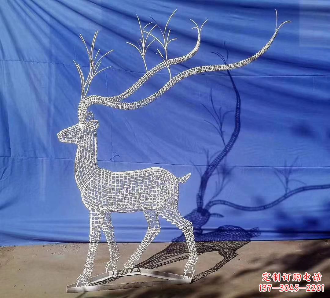 太原不锈钢麋鹿雕塑精美的景观装饰品