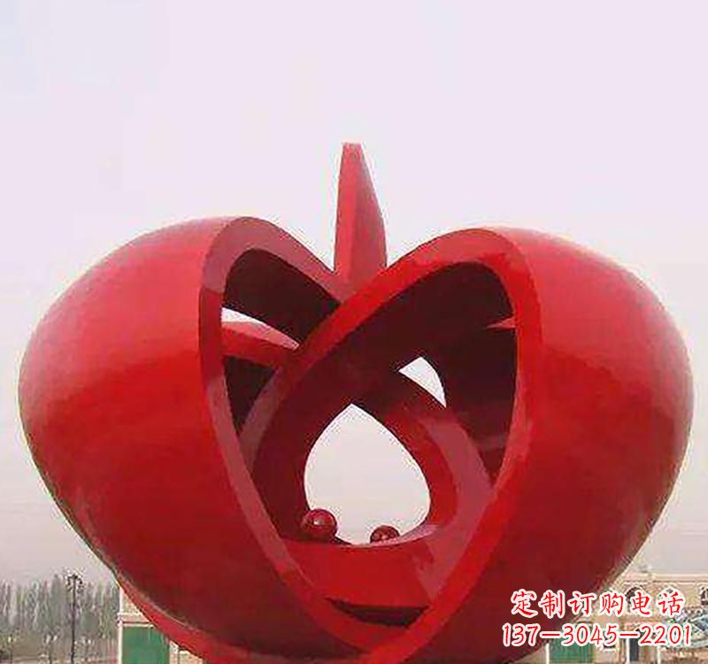 太原不锈钢镂空苹果雕塑精致美观的艺术品