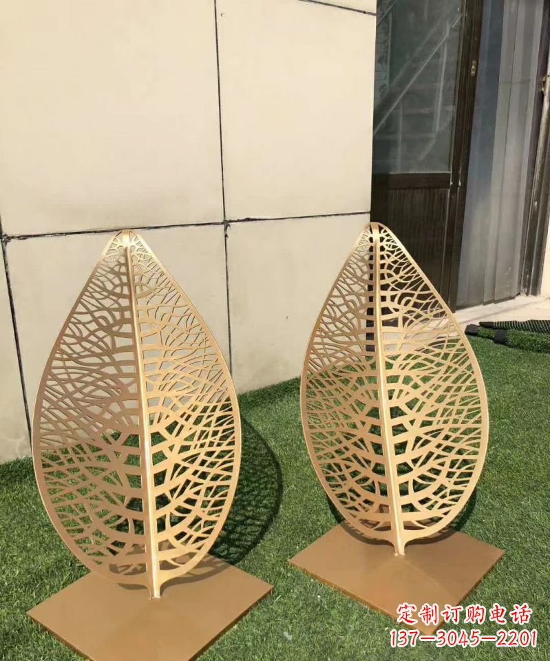 太原不锈钢树叶雕塑,精致典雅