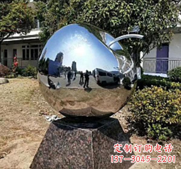太原不锈钢蚂蚁滚苹果雕塑艺术与科技的完美结合