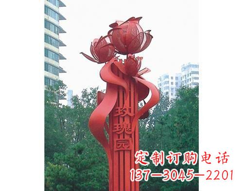 太原不锈钢玫瑰雕塑精美艺术之美