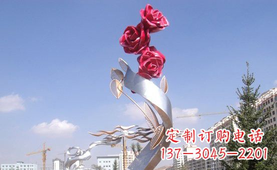 太原不锈钢玫瑰雕塑精致的艺术之美
